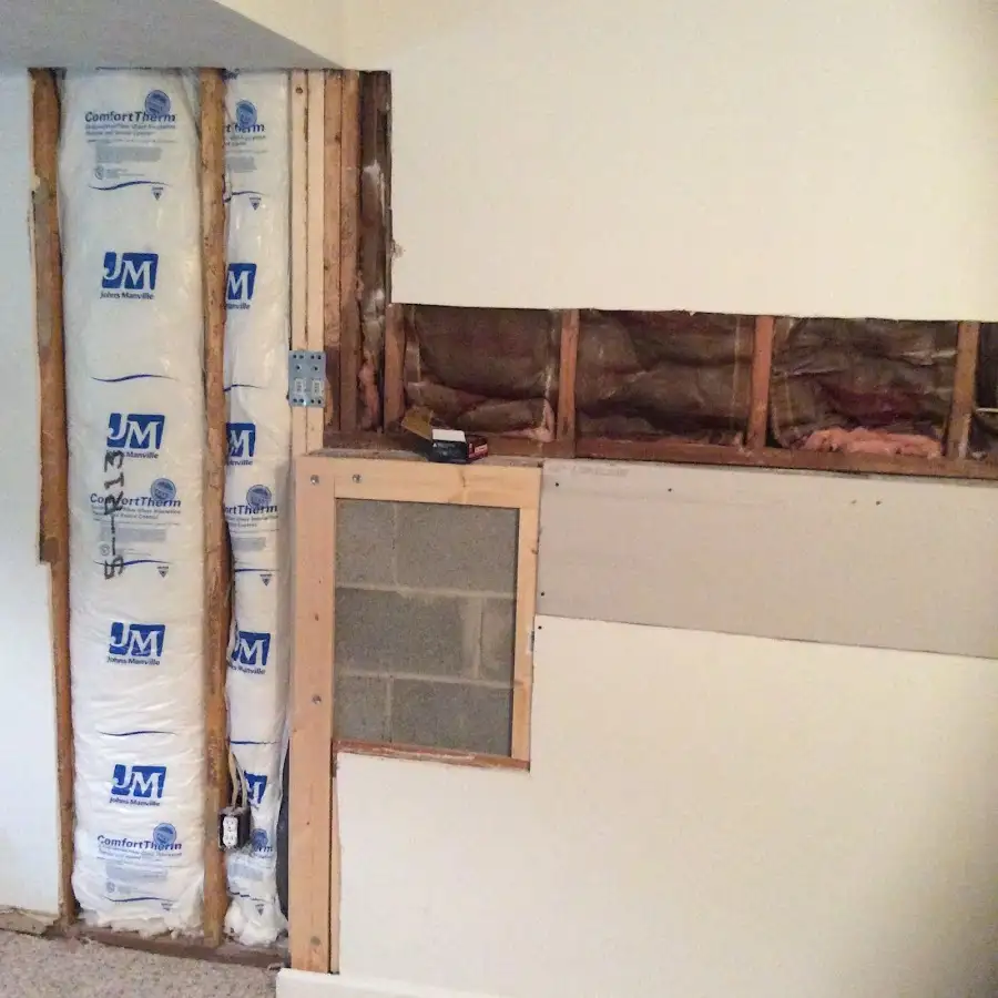 Wall insulation replacement during Basement Flood Cleanup in Calimesa